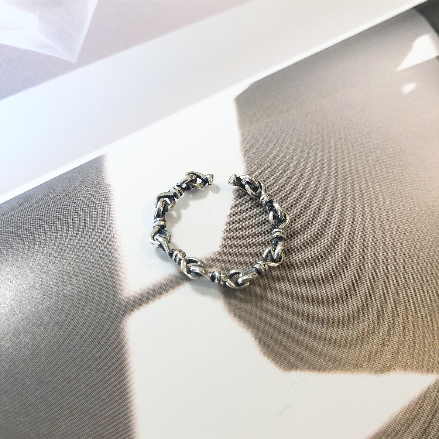 silver925華奢ツイストリング55