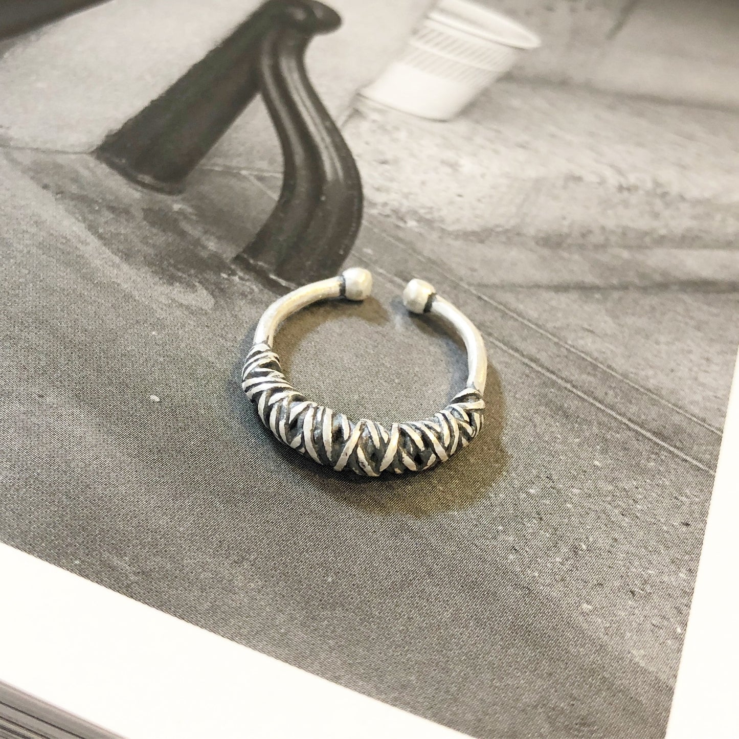 silver925マットデザインリング53