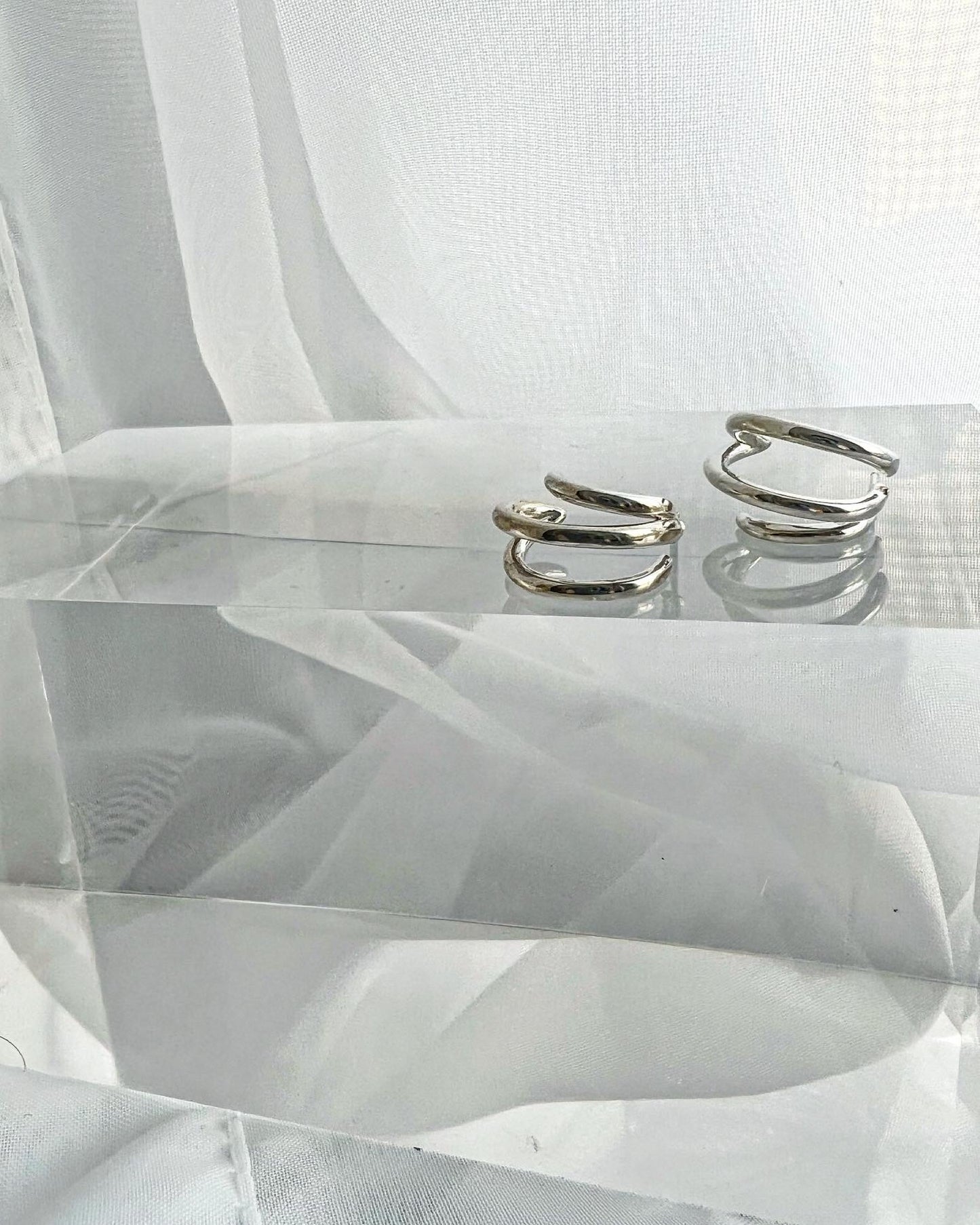 silver925 triple loop pierce
