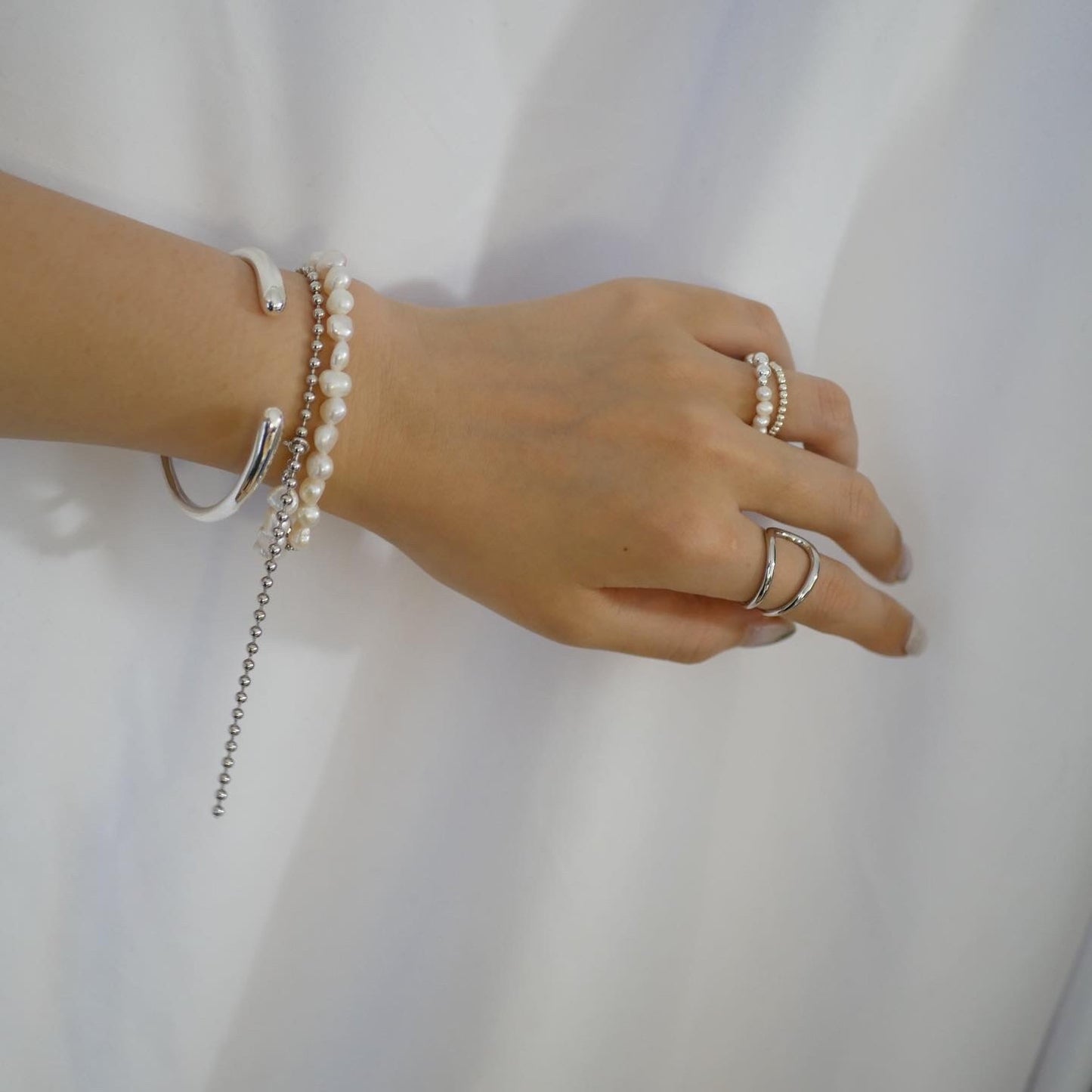 silver925 baroque Pearl ring80