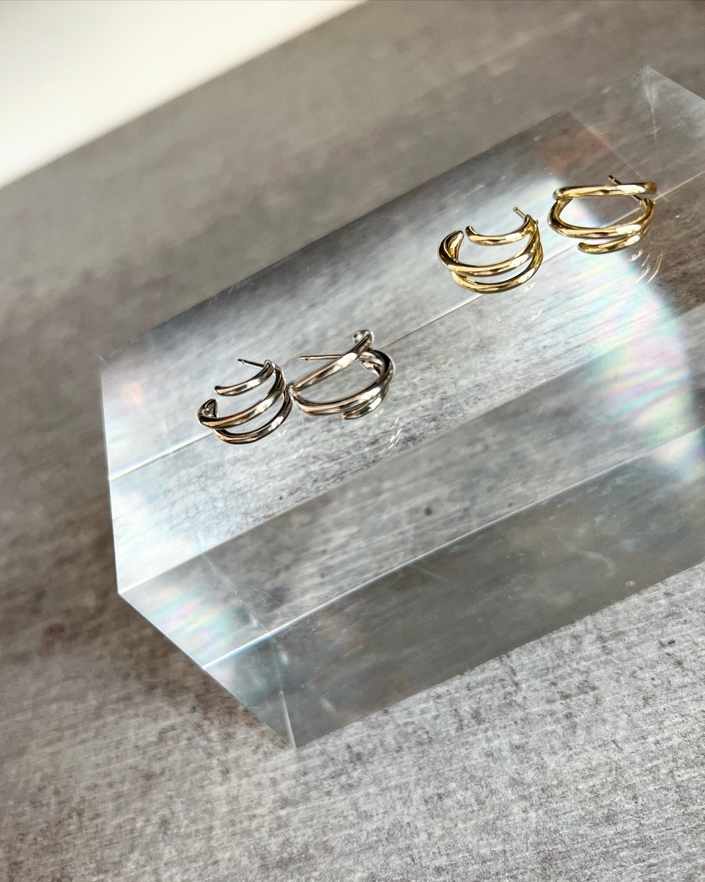 silver925 triple loop pierce