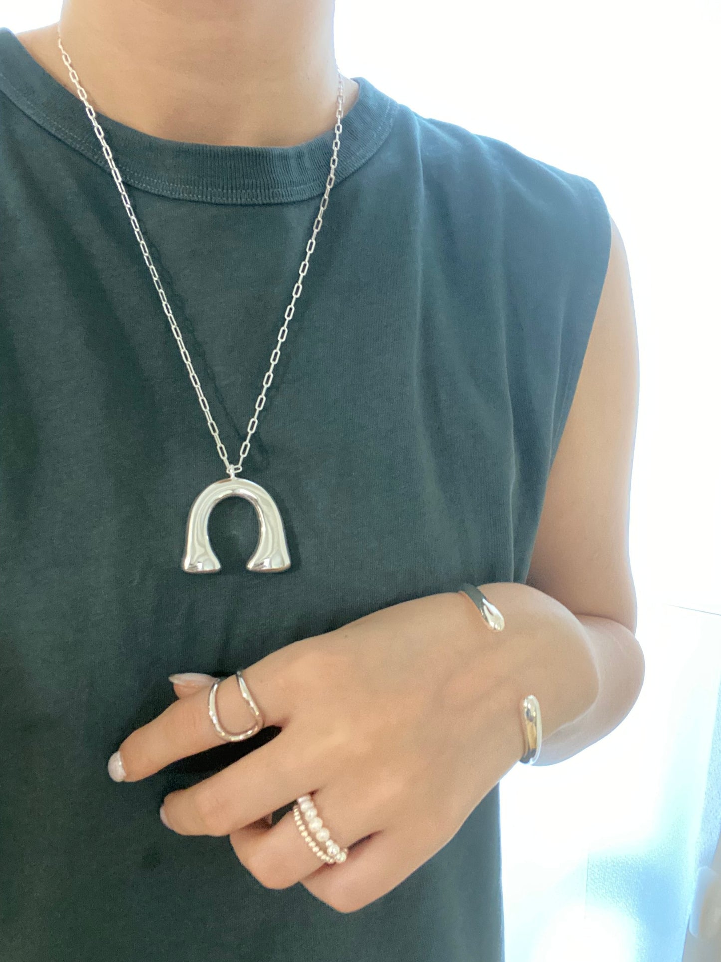 silver coating  alloy necklace