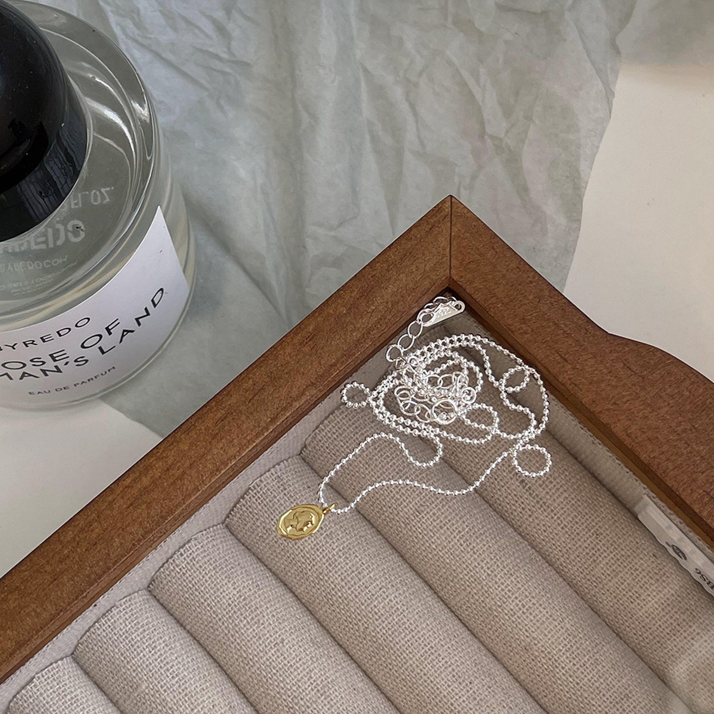 silver925 18k combi necklace