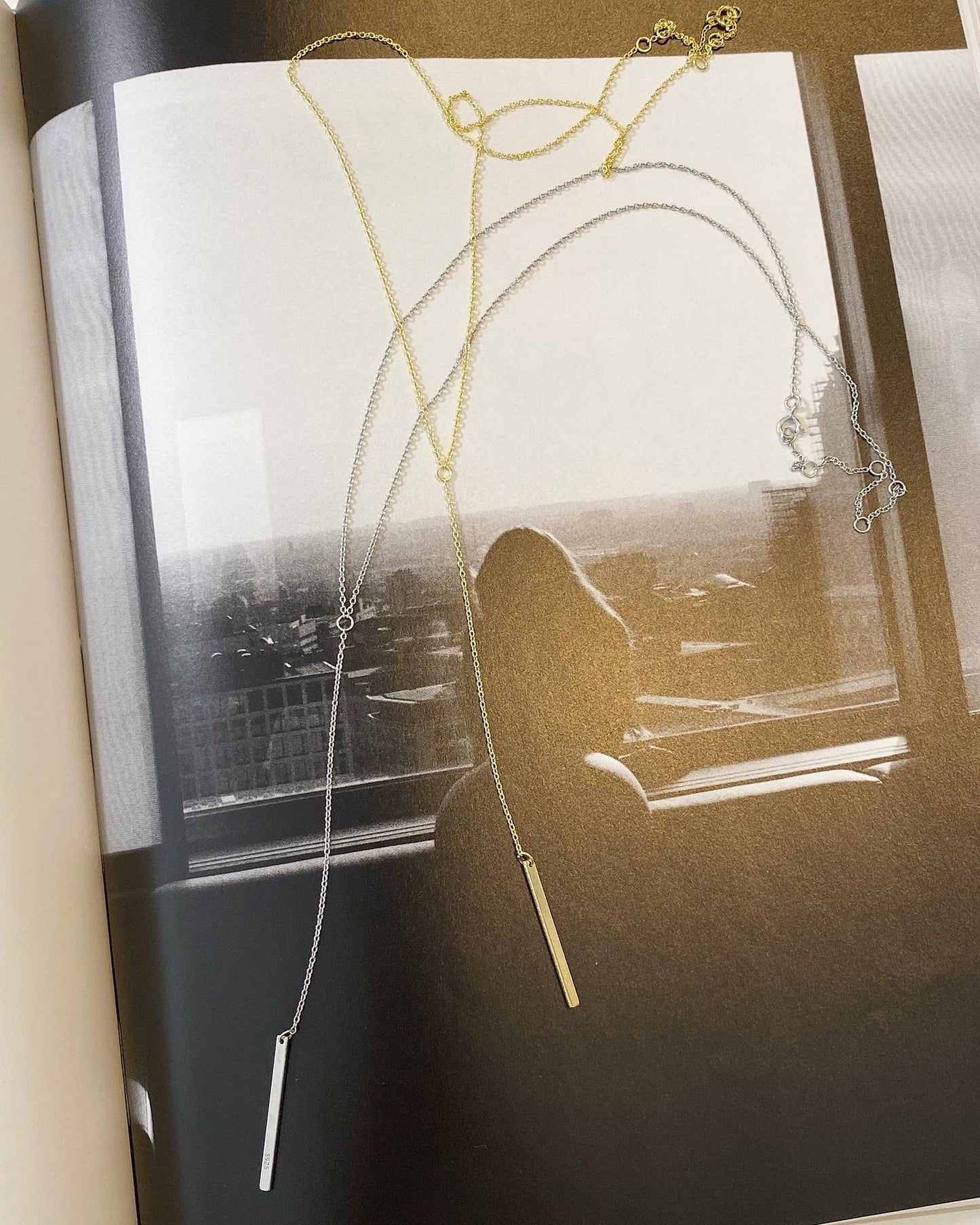 silver925stick necklace