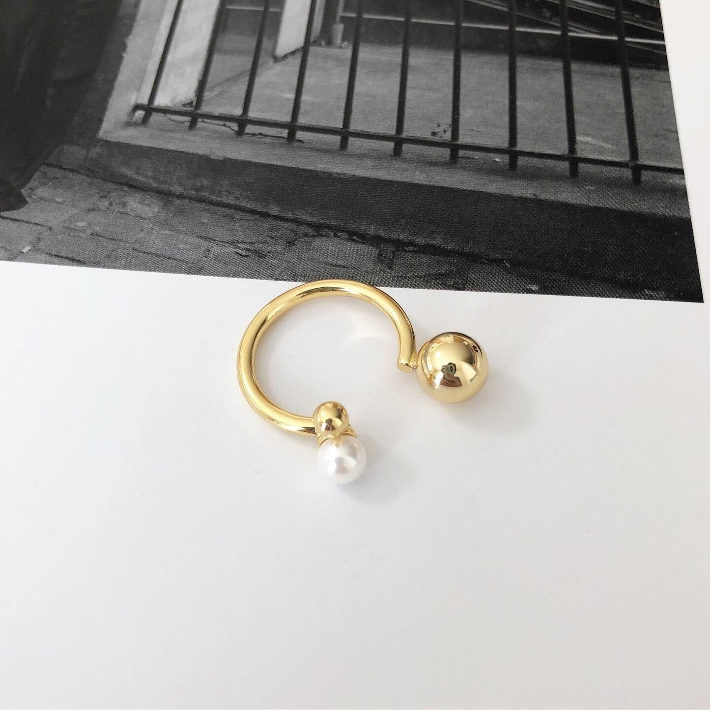 18kコーティングsilver925パールリング18