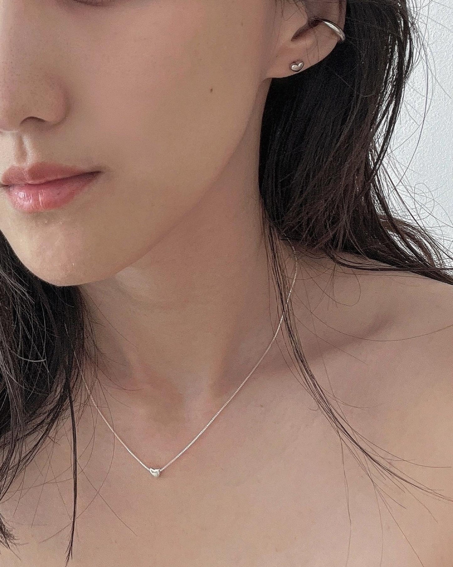 silver925 petit heart pierce non