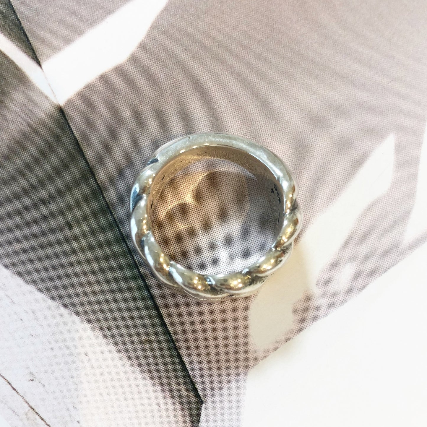 silver925 miel originalハンドメイドボリュームリング22