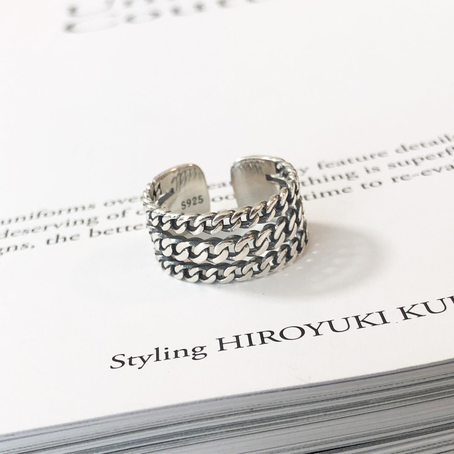 silver925トリプルチェーンリング 41