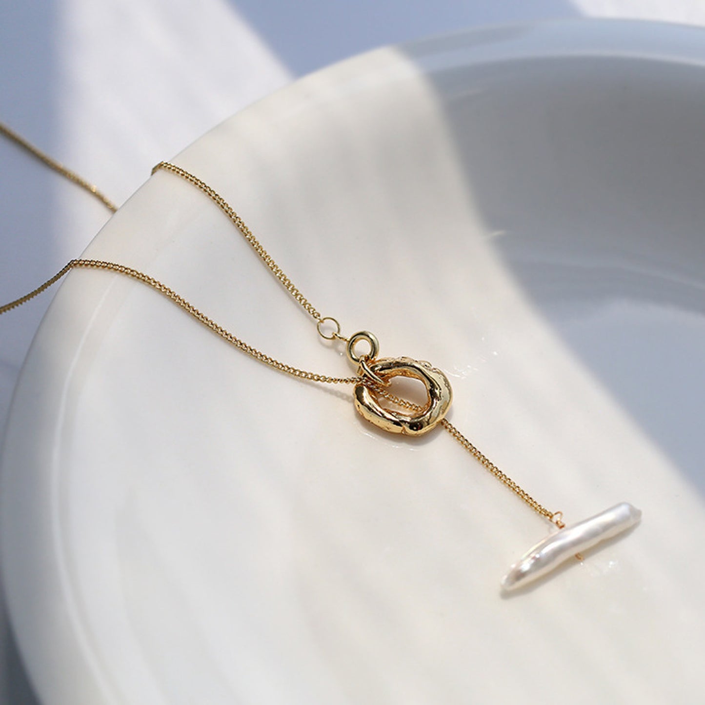 18k coating Pearl alloy necklace