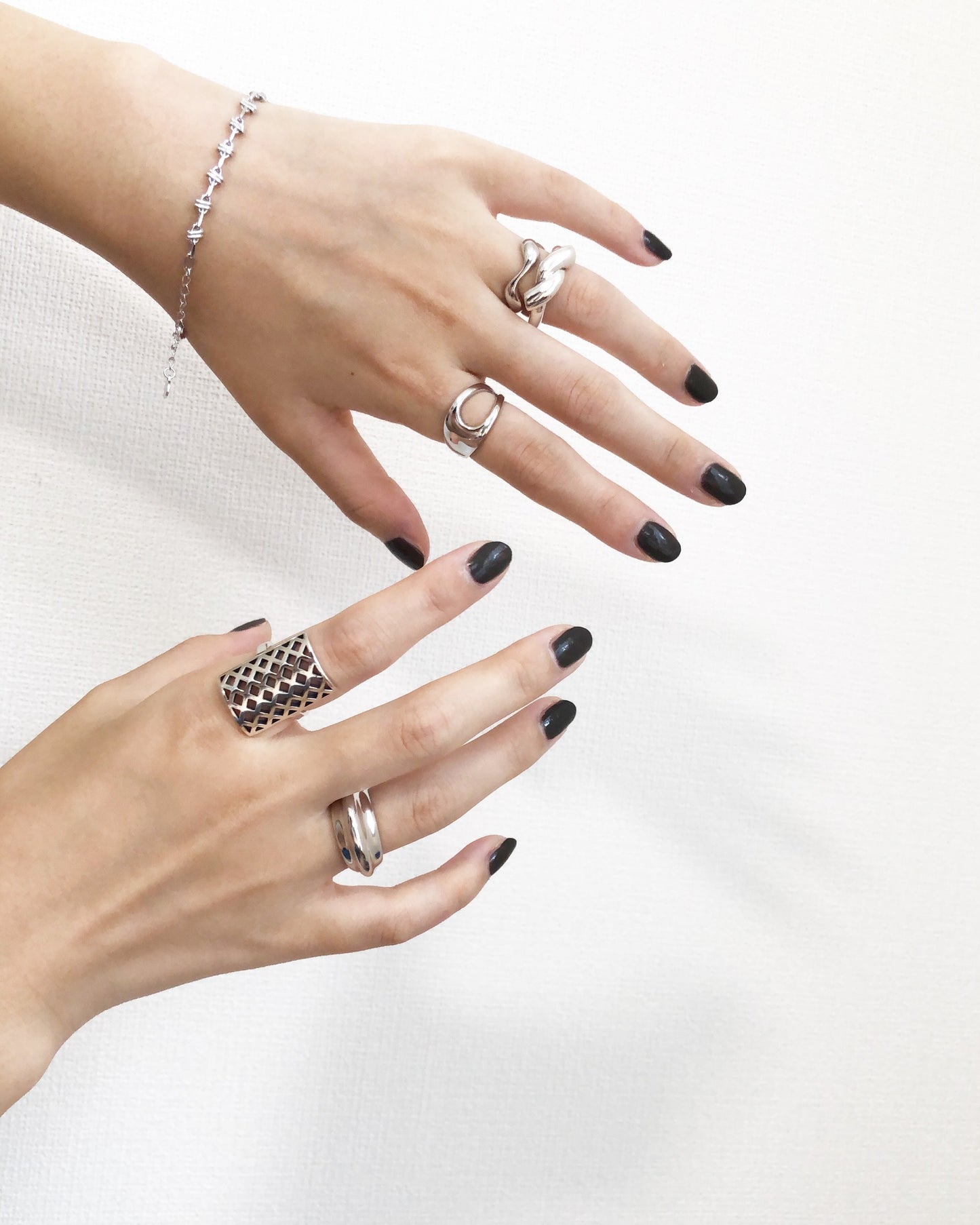 silver925メッシュプレートリング24