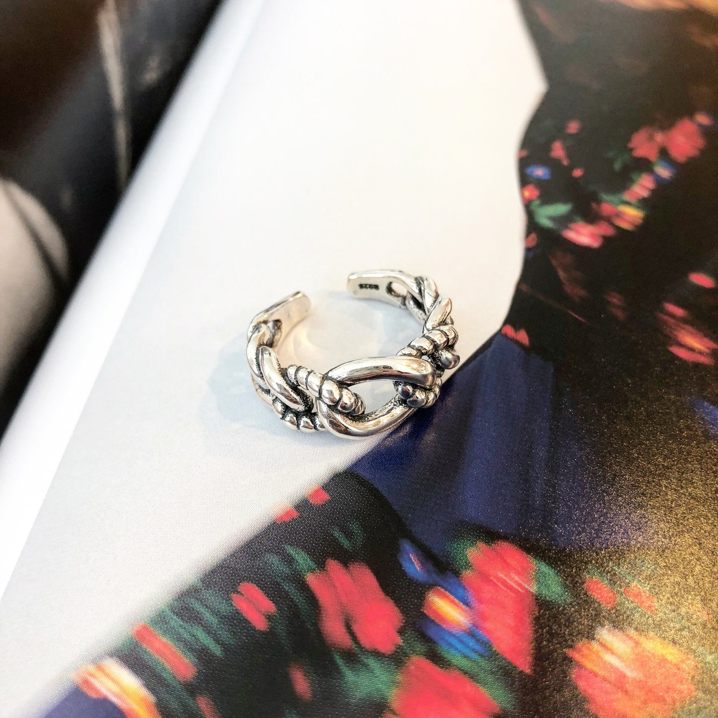 silver925チェーンデザインリング62