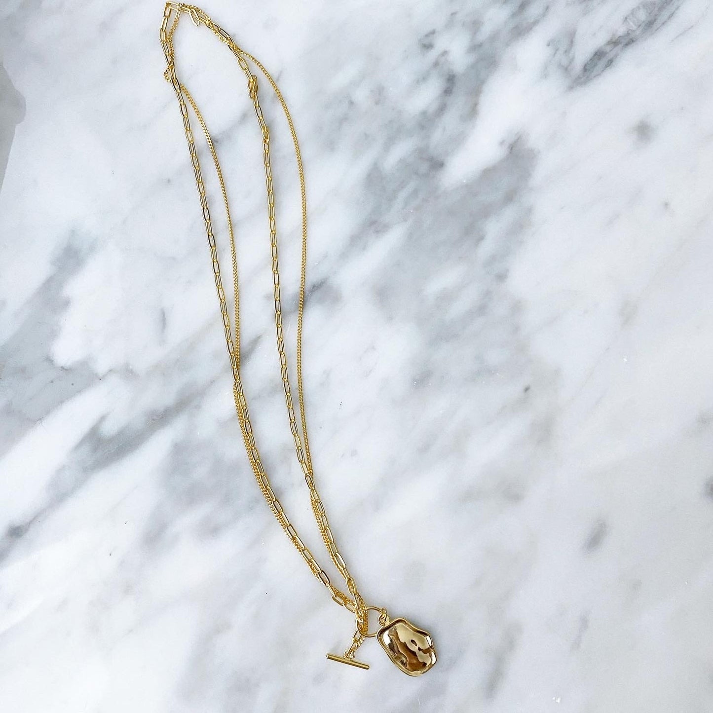 18k double chain necklace