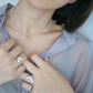 silver925 asymmetry ball chain necklace