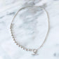 silver925 asymmetry ball chain necklace